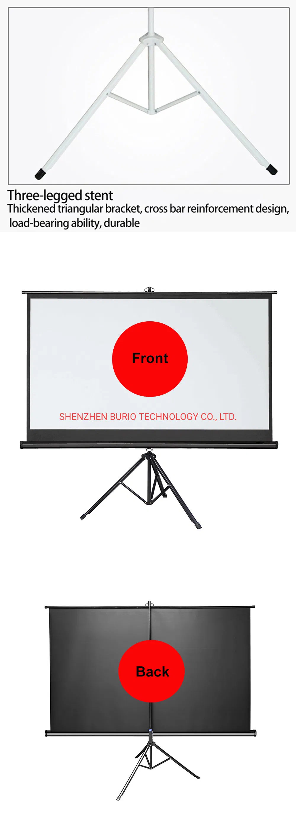 Portable Projector Screen with Stand 100 Inch - Indoor and Outdoor Movie Screen