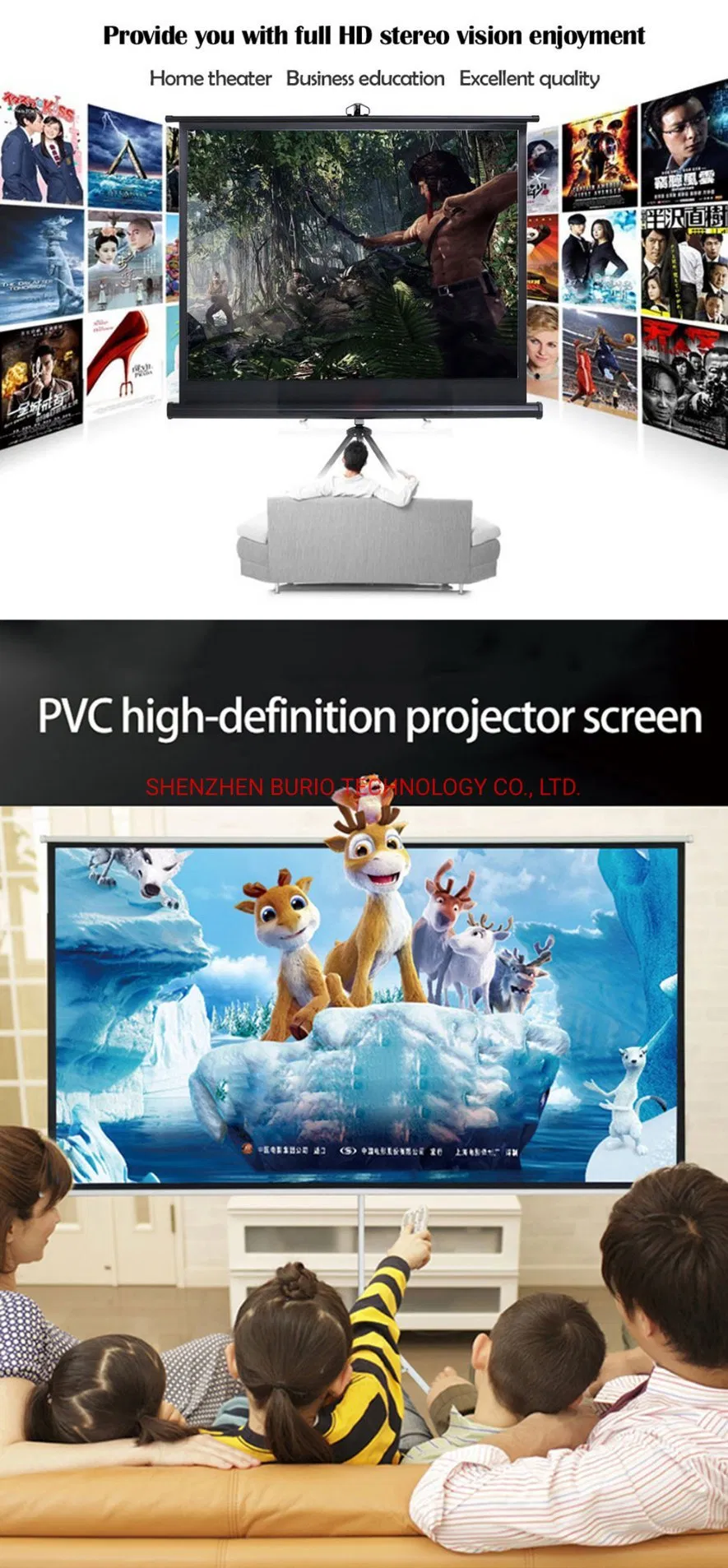 Portable Projector Screen with Stand 100 Inch - Indoor and Outdoor Movie Screen