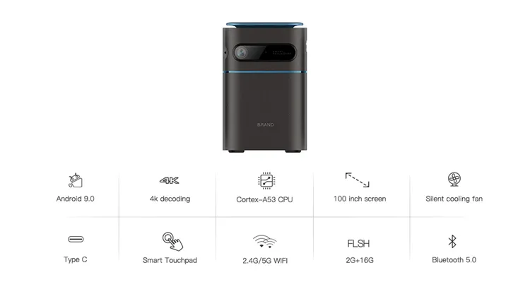 Portable Wireless Full HD Smart DLP Pico Mini Home Cinema Projector for Phone Mirroring