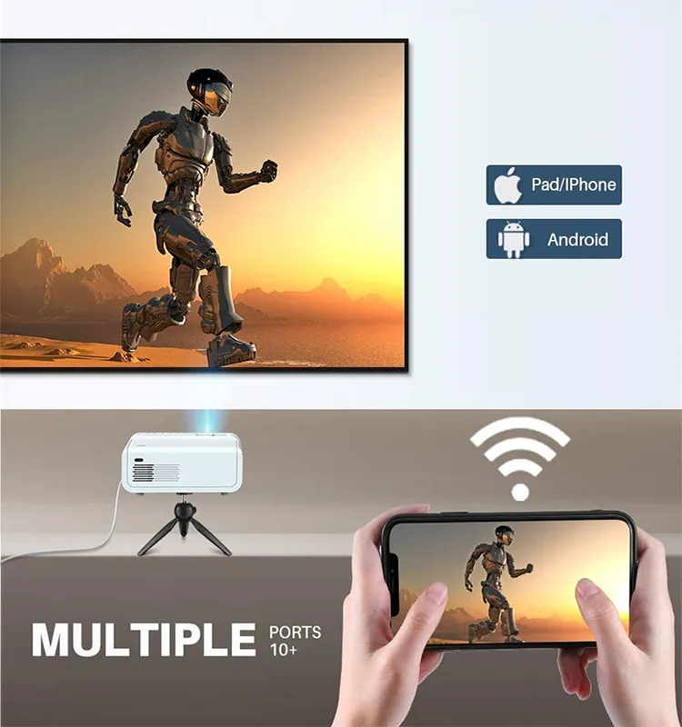 Shenzhen 720p HD LCD Multimedia LED Smart Mobile Home Theater Mini Video Projector