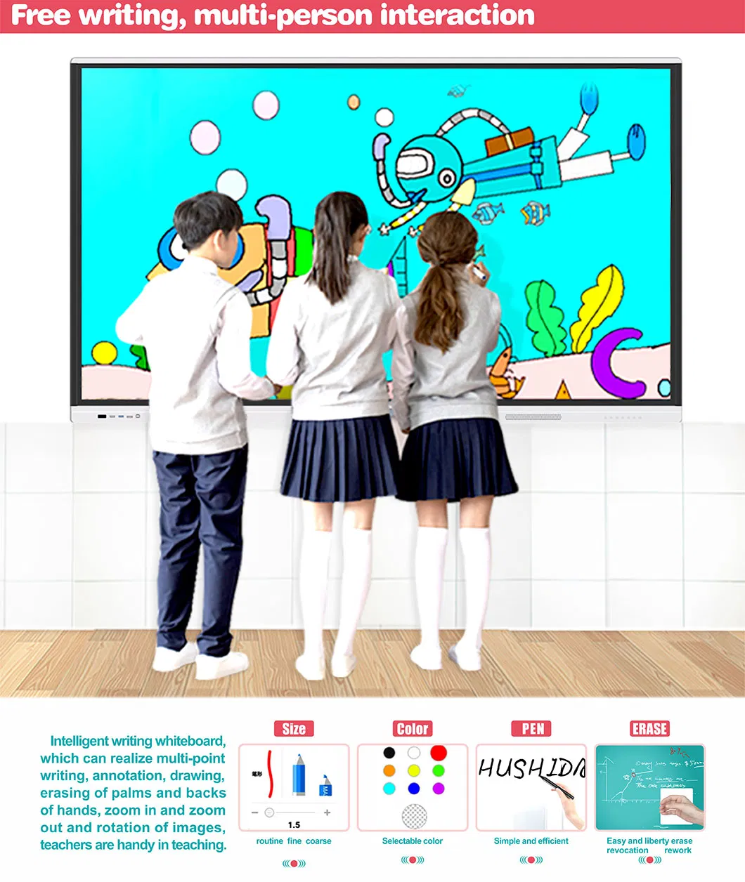 T6 Series 75 Inch Digital Intelligent Touch Display Whiteboard for Conference&Education