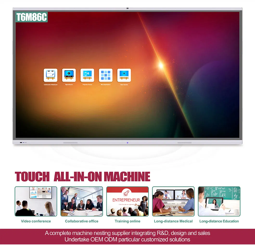 T6 Series Nesting 86 Inch SKD Conference Whiteboard with Infrared Touch Srceen
