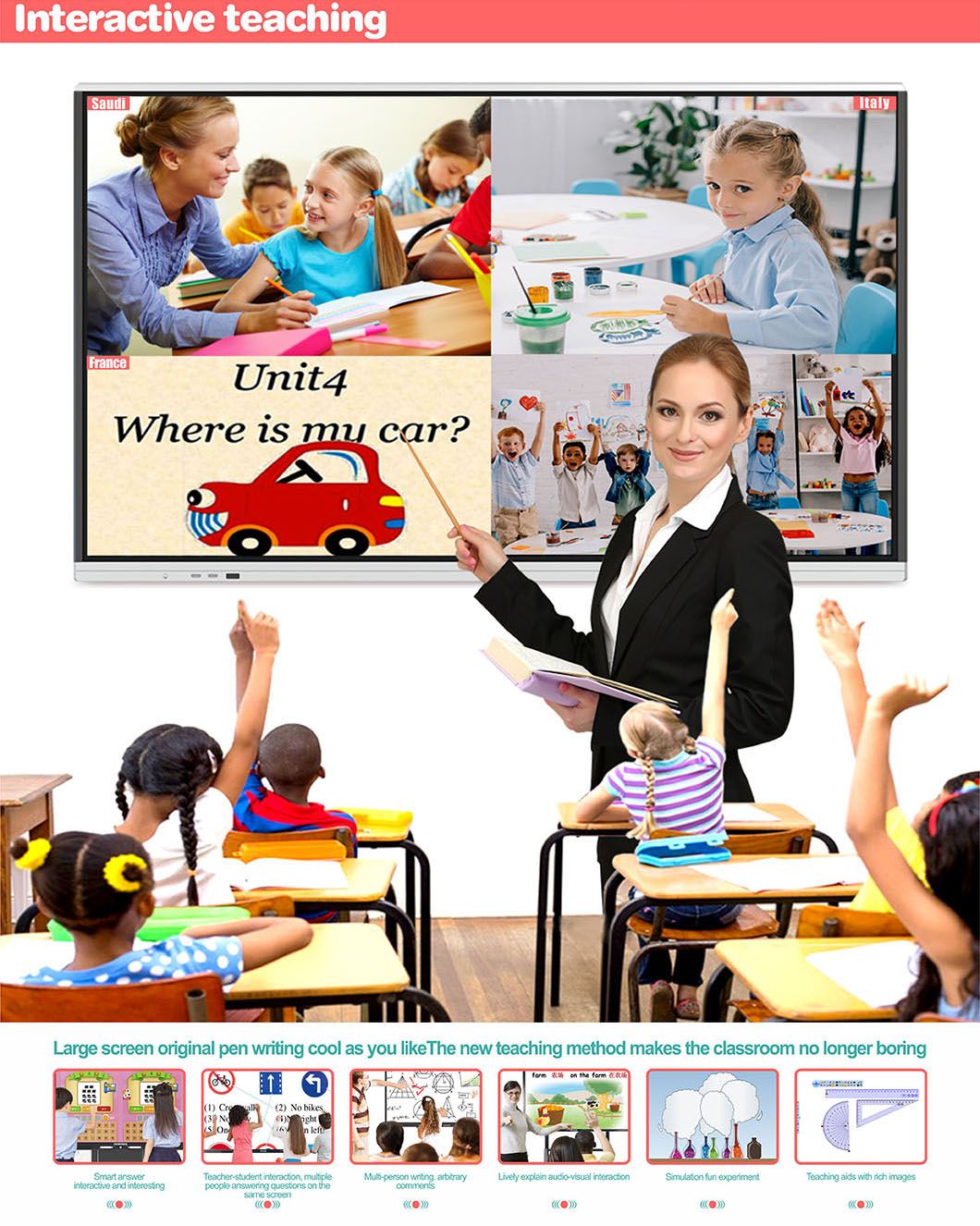 T6I55c SKD 55inch Factory Price Digital Portable Interactive Whiteboard System Electronic Iwb