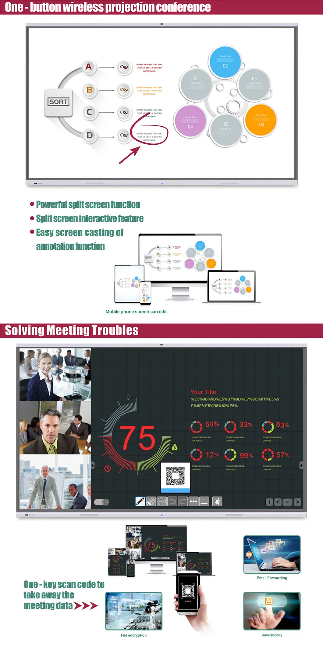T6m65c 65inch SKD LCD Display Digital Interactive Smart Board Cost of Digital Whiteboard