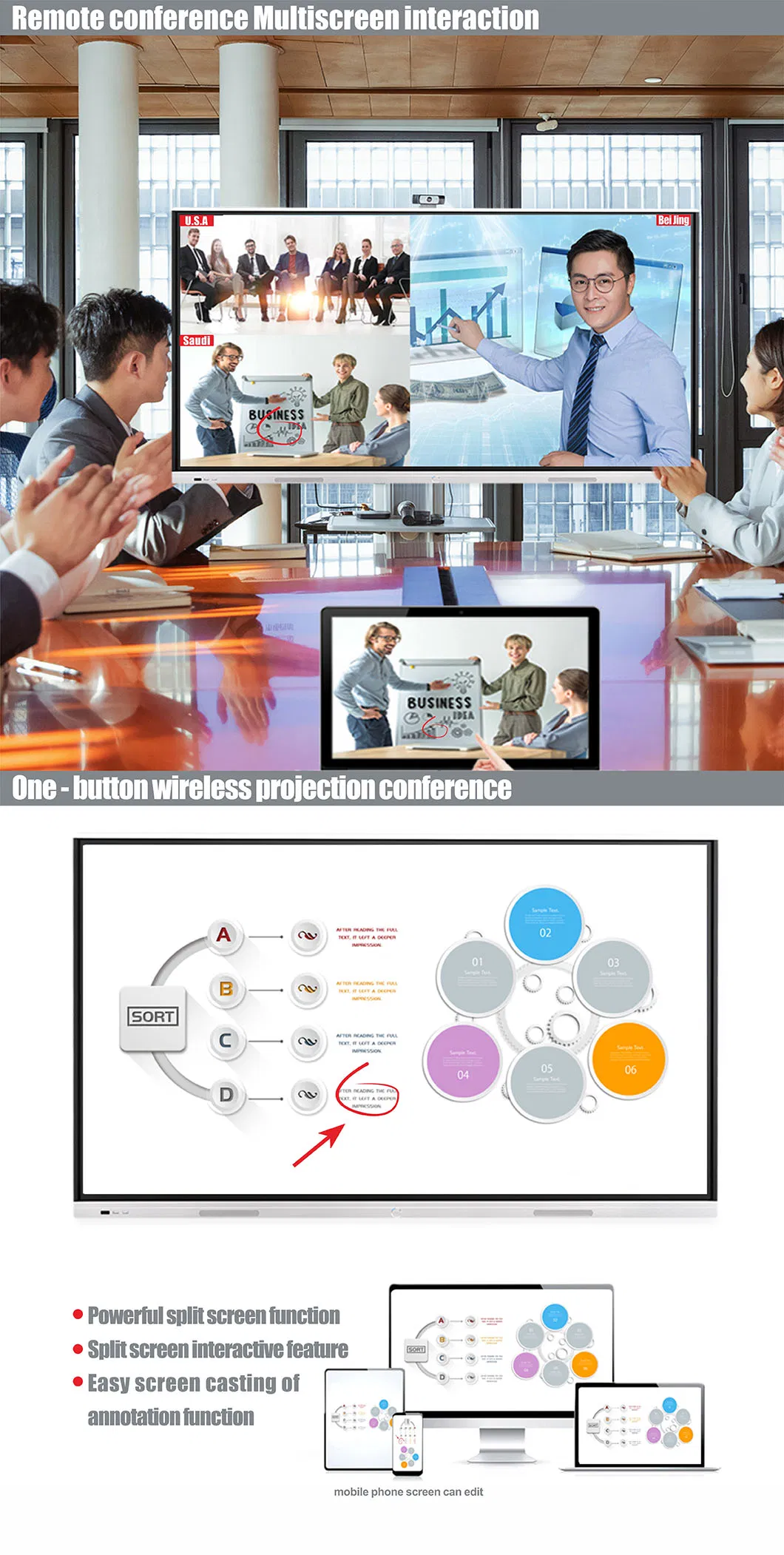 T6m65c 65inch SKD Smart Board Manufacturers Cheap Price High Quality Digital Electronic Whiteboard