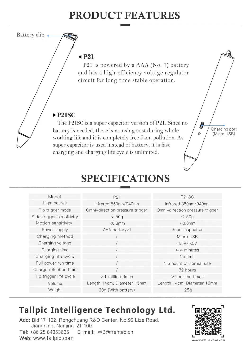 Tallpic Infrared Touch Pen Stylus Pen Used with Any Brand Iwb 850nm 940nm for Interactive Class