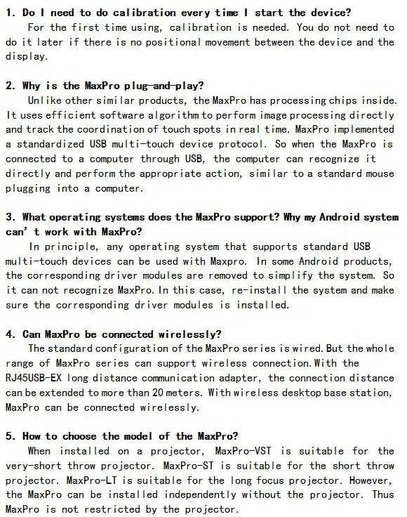 Tallpic Interactive Whiteboard System Maxpro Plug and Play 10 Point Multitouch