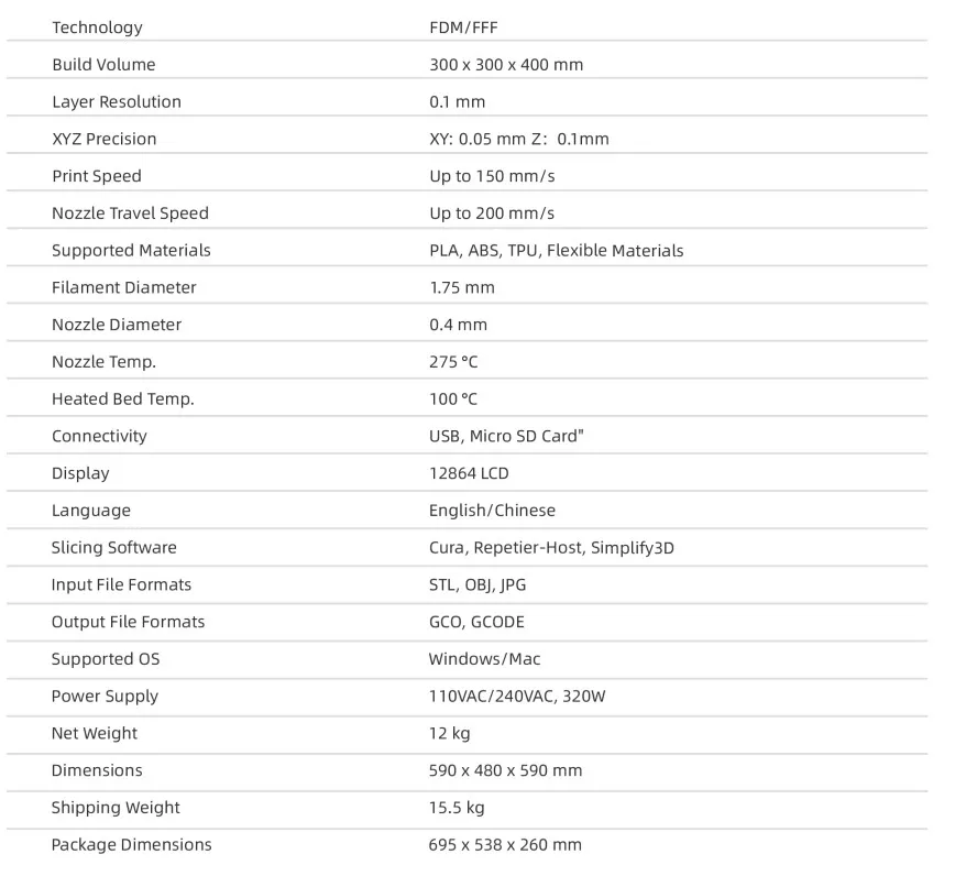 Tronhoo High Quality Fdm Desktop 3D Printer for Home Use