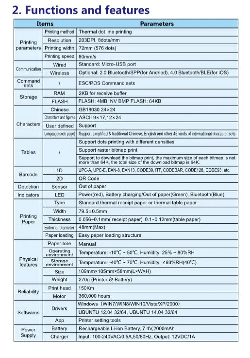 Ts-M330 Pocket Color Sticker Label 4 POS Machine 58mm Bluetooth with Thermal Barcode 3 Inch Receipt Printer