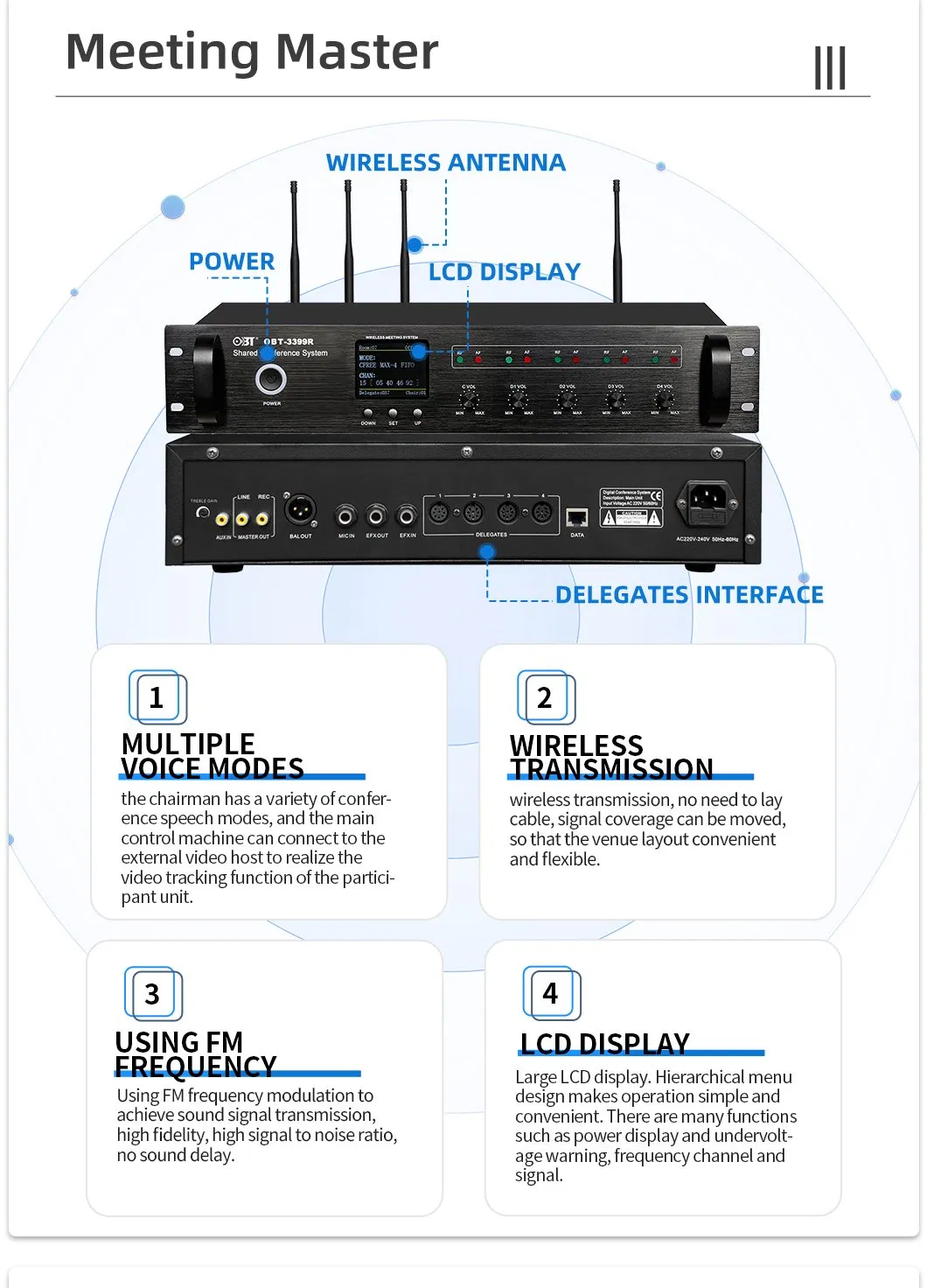 UHF Wireless Microphone Isolation Shield Desktop Studio Conference Microphone