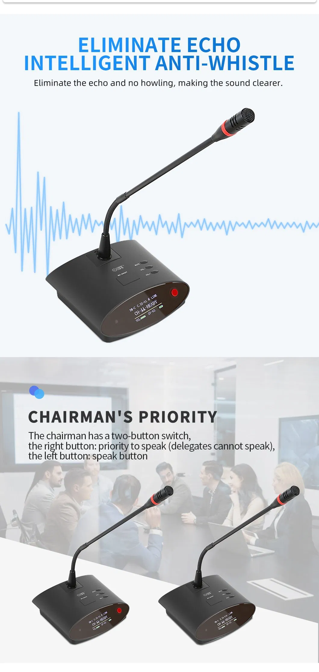 UHF Wireless Microphone Isolation Shield Desktop Studio Conference Microphone