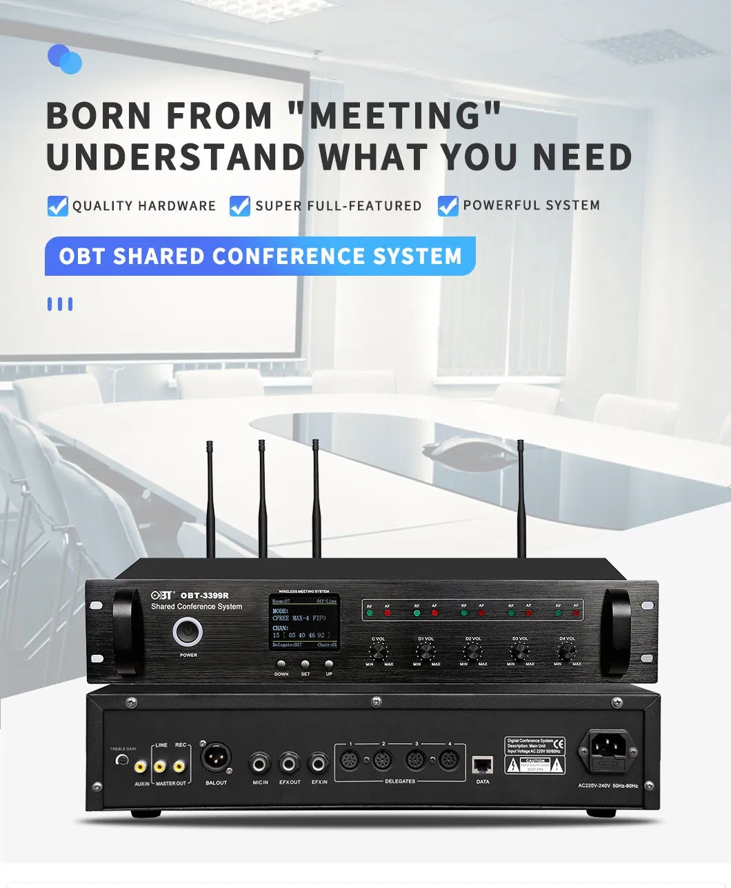 UHF Wireless Microphone Isolation Shield Desktop Studio Conference Microphone