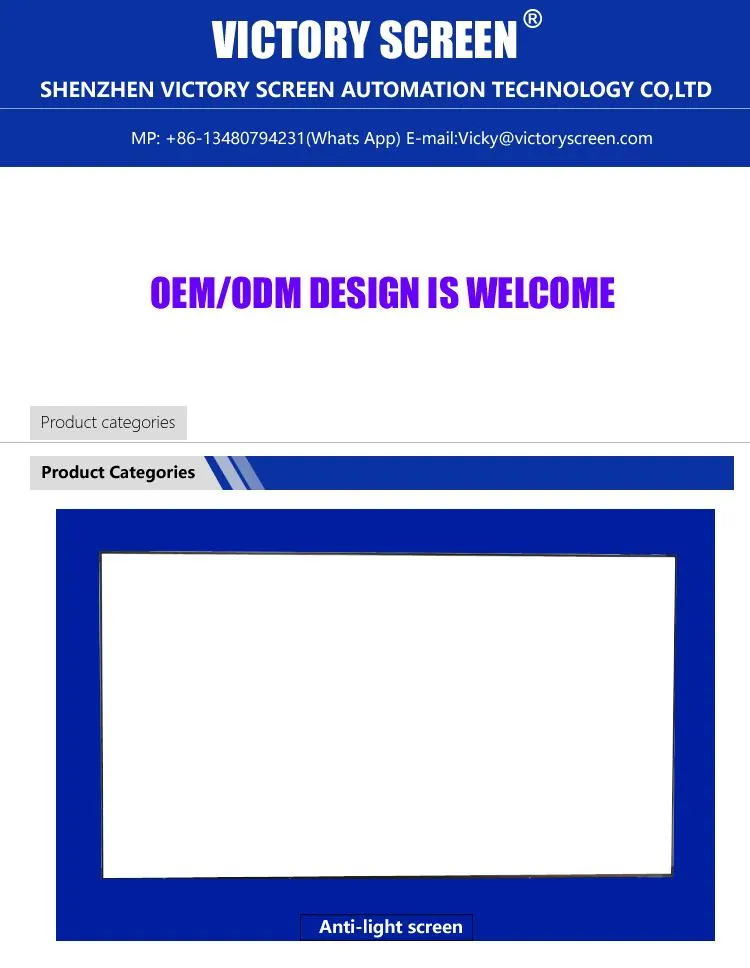 Victory Alr Projection Screen Black Crystal with Ultra Thin Fixed Frame Customized 80-300 Inches From Xyscreens Factory for Projectors