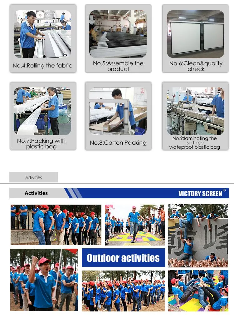 Victory for Home Theater High Gain 100inch 4: 3 Format Automatic Projection Screen Manual Projector Screen