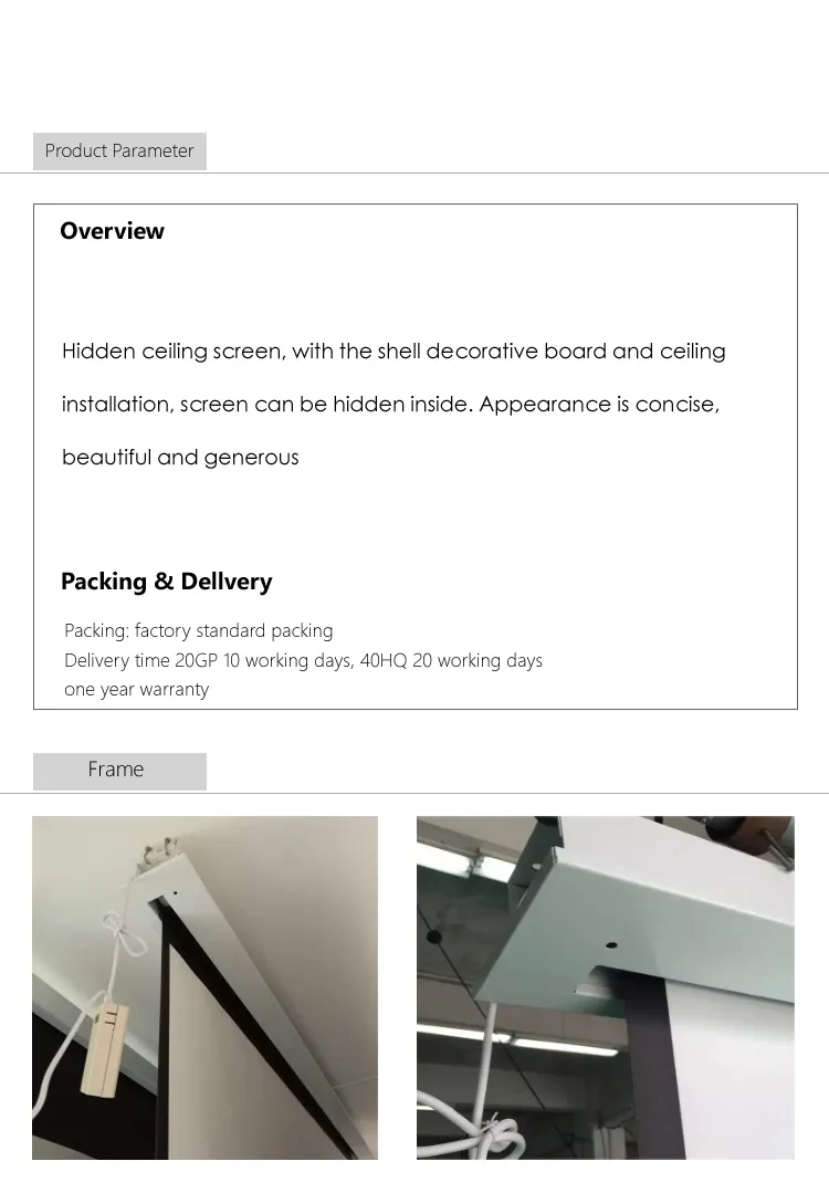 Victory Screen Factory Wholesale Cheap Price of Ceiling Motorized Tab Tension Projection Alr Projector Screen Roll Down Projector Screen for Home Theater