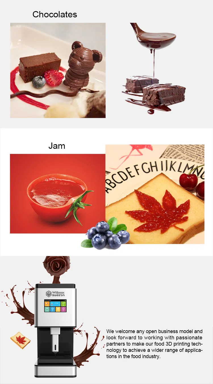 Wiibooxsweetin 3D Printer Chocolate Filament 3D Chocolate Printer