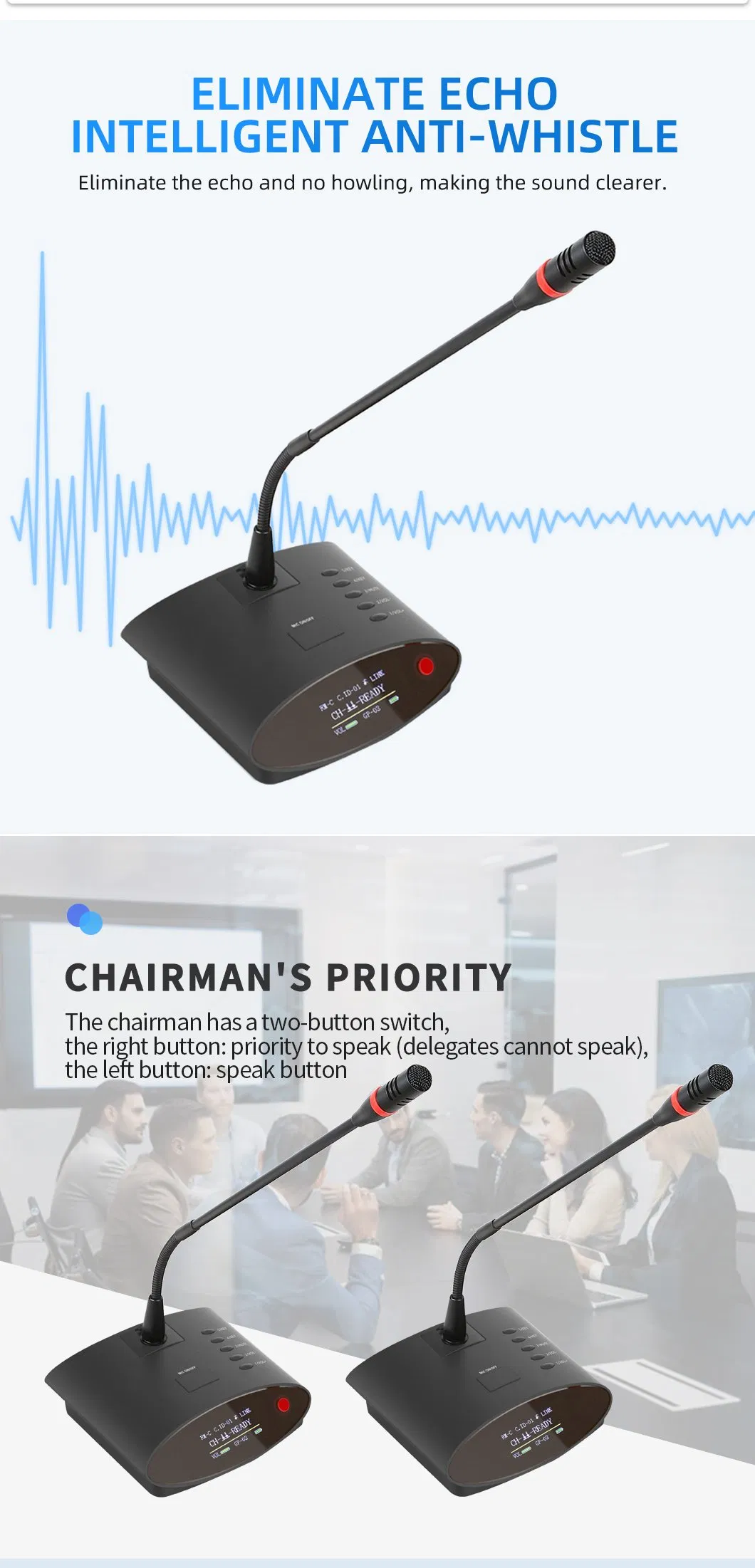 Wireless Conference System Microphone Vote Video Mini Microphones