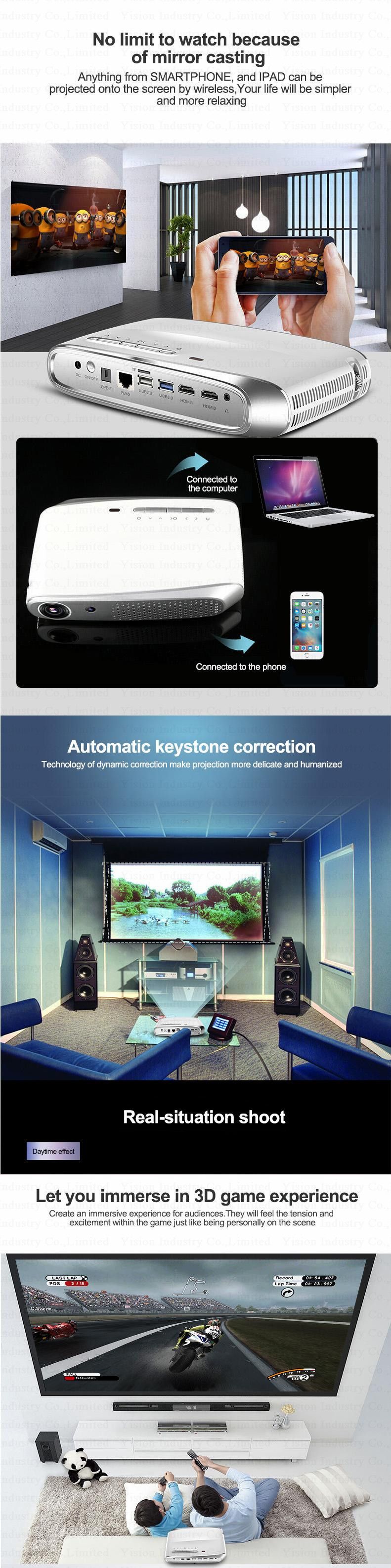 Yi-602 Mini DLP 1280*800 Andriod 600 ANSI Lumens LED Projector