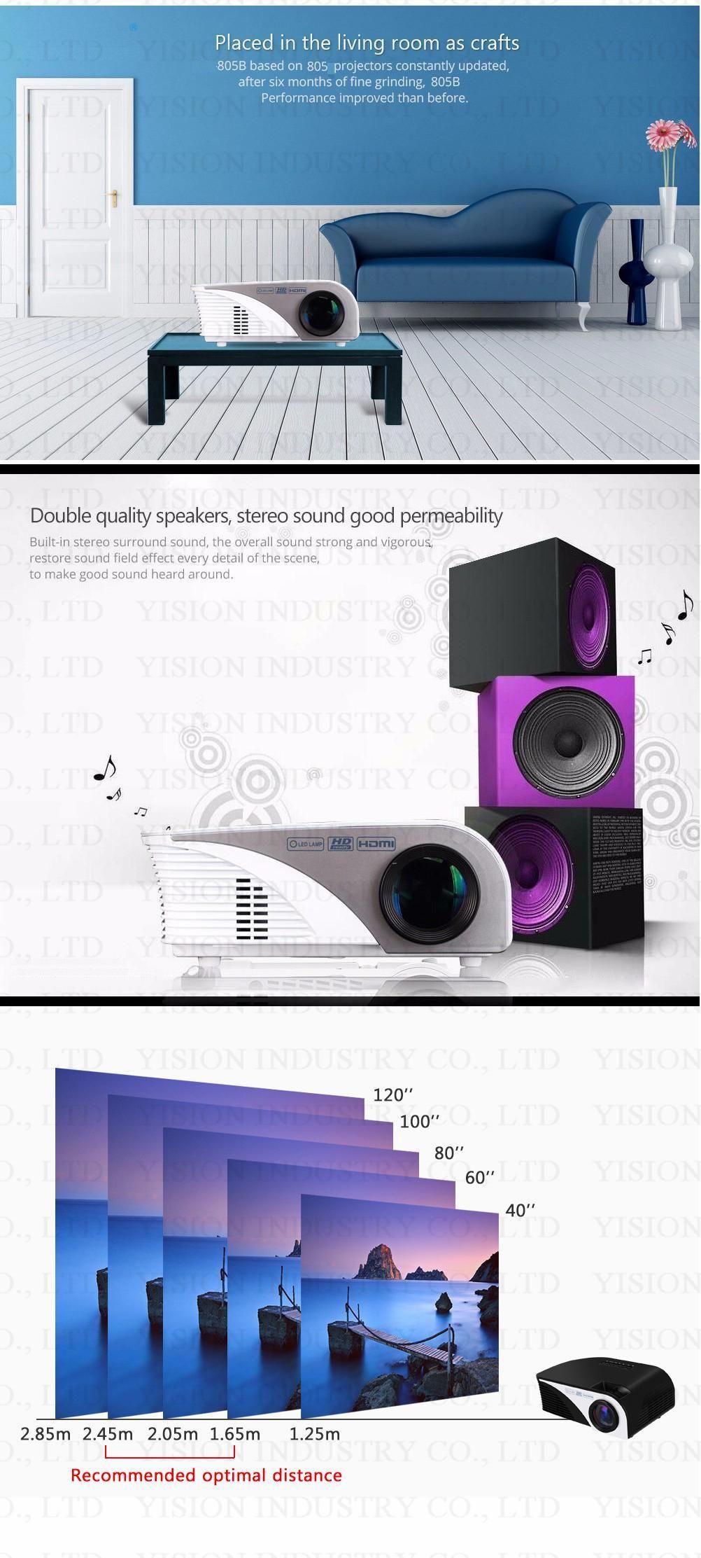 Yi-805b HD 1200 Lumens Android 4.4 WiFi LED-LCD Portable Mini Projector