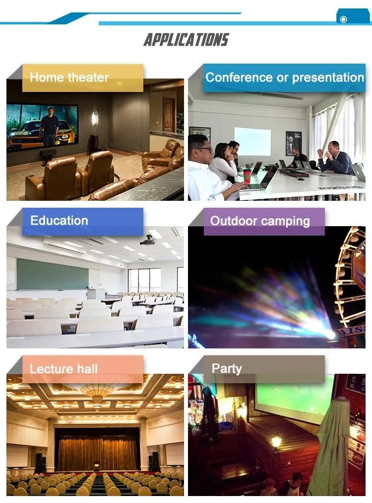 Yi-825 Newest 2200lumens 1280*720 HD WiFi Mirror Screen Projector